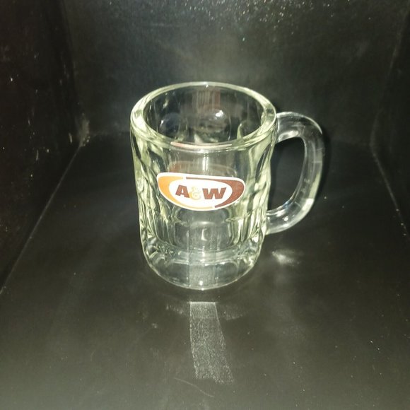 A & W Root Beer Mug Heavy Thick Glass Vintage All American Food 8oz mug - Picture 3 of 3